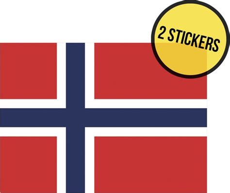 Stickers Vlag Noorwegen L 20 x 14 cm Noorse vlag Norway Norvège