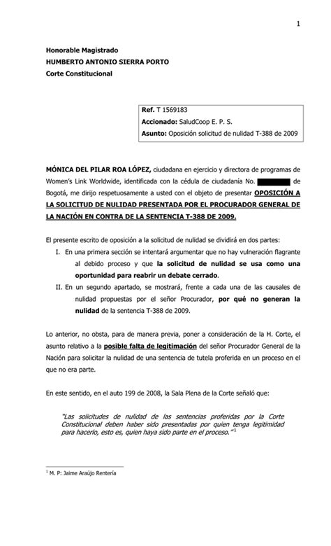 Las Solicitudes De Nulidad De Las Sentencias Proferidas Por La