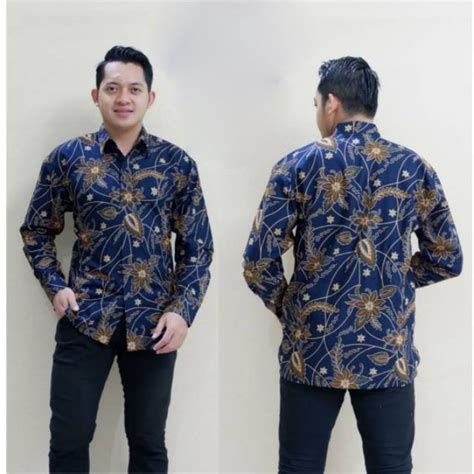 Jual KEMBANG BIRU RA GALERY BATIK PROMO KEMEJA BATIK PRIA SOLO LENGAN