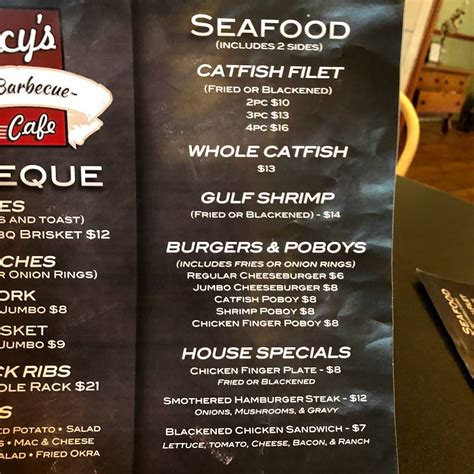 Menu at Clancy's Cafe, Red Banks, 4078 MS-178