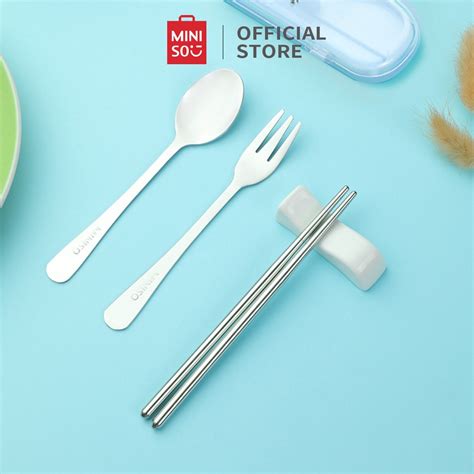 Jual Miniso Official Sendok Garpu Sumpit Set Lucu Pcs Alat Makan