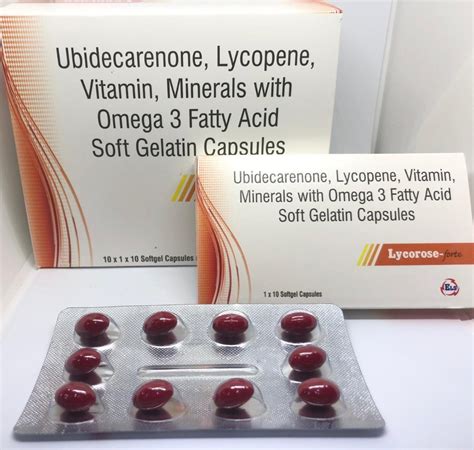 ubidecarenone lycopene vitamin minerals  omega  fatty acid