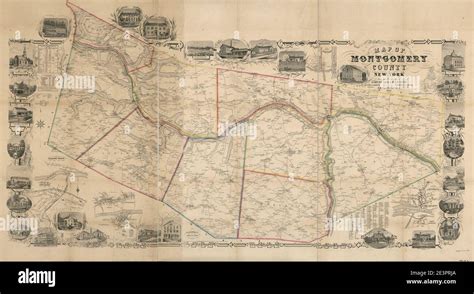 Map of Montgomery County, New York - from actual surveys Stock Photo - Alamy