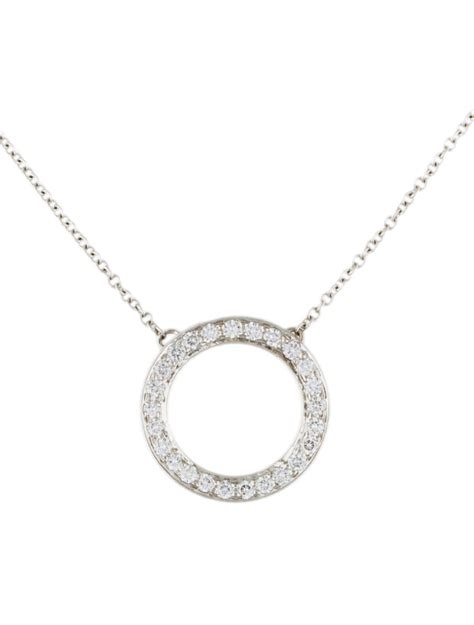 Tiffany & Co. Platinum Diamond Circle Pendant Necklace - Necklaces ...