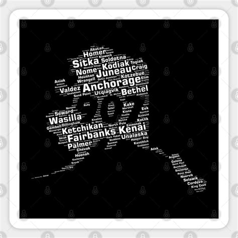 alaska cities  area code alaska sticker teepublic