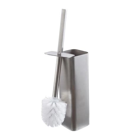 Stainless Steel Floor Mounted Toilet Brush And Holder Set In Toilet