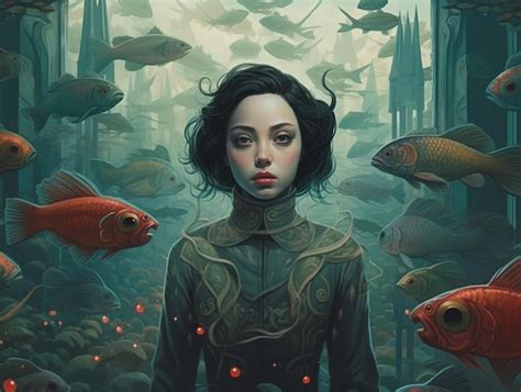 premium ai image woman surealis illustratiom