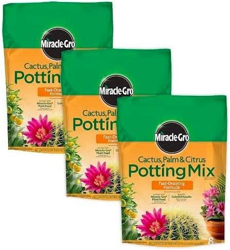 Miracle Gro Cactus Palm Citrus Potting Mix 8 Qt 3 Pack Walmart