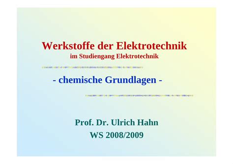 PDF Werkstoffe Der Elektrotechnik Fh Dortmund De Verbindungen Mit