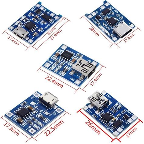 Papan Pengisi Daya Modul Pengisi Daya Baterai Lithium Type C Micro Usb