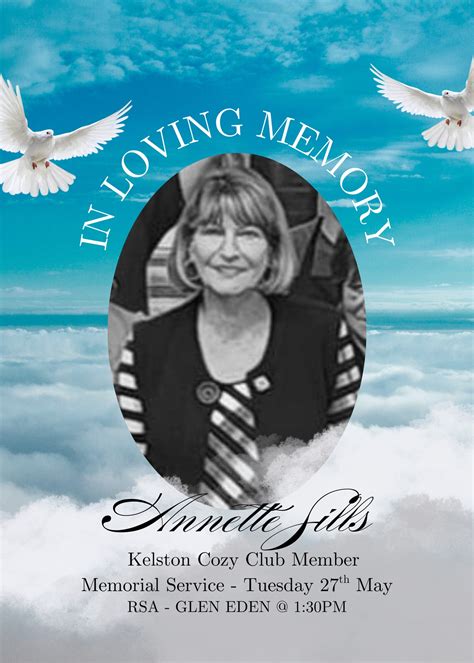 Kelston - In Loving Memory of Annette Sills It is with deep sorrow that