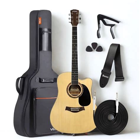Violão Elétrico Profissional - Kit Violão Profissional Elétrico Folk Voik Serenata Com Bag e ...