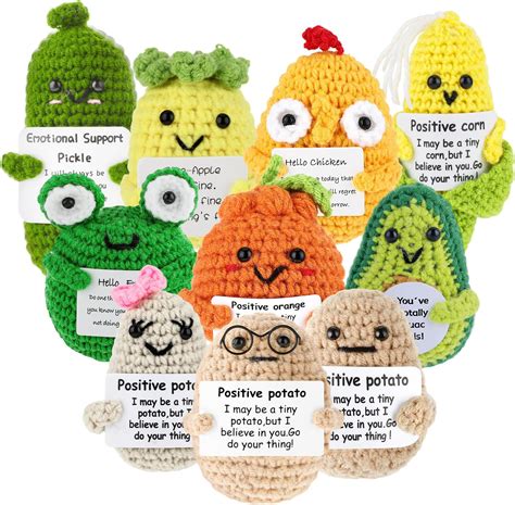 Amazon Anboor Pcs Positive Potato Inch Funny Mini Crochet