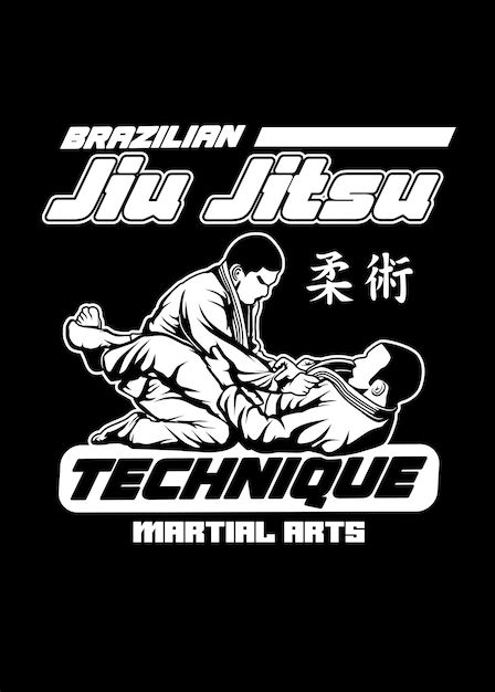 Técnica de jiu jitsu brasileño Vector Premium