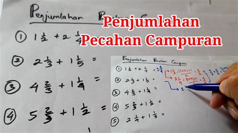 Cara Cepat And Mudah Belajar Penjumlahan Pecahan Campuran‼️ Belajar