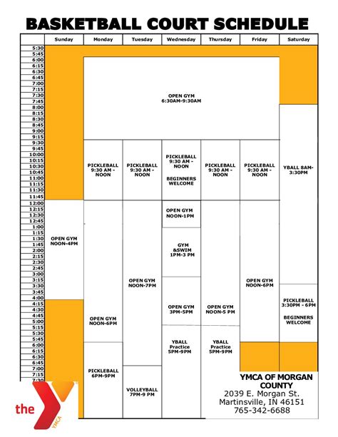 Fitness Schedule Ymca Of Morgan County