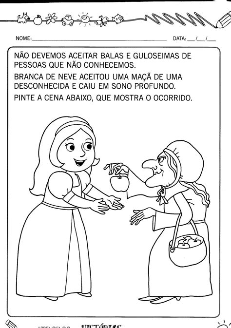 Cantinho Do Ensino Especial Atividades Branca De Neve