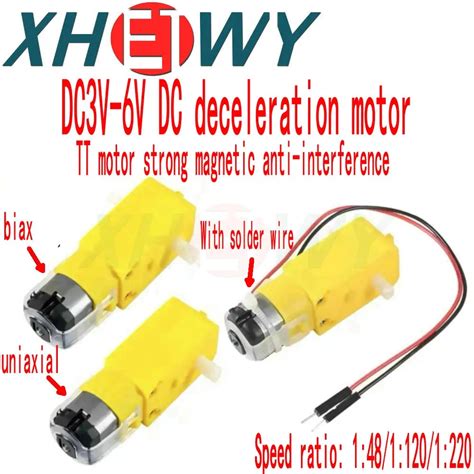 Pcs Dc V V Dc Deceleration Motor Tt Motor Strong Magnetic Anti