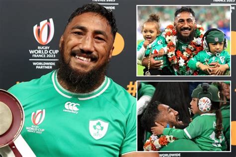 Ireland hero Bundee Aki beams alongside his family after reaching ...