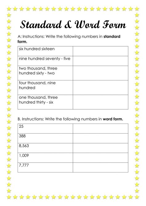 Standard and Word Form interactive worksheet | Live Worksheets ...