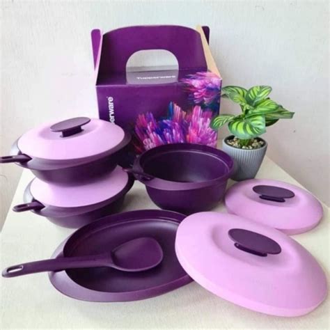 Purple Royale Petit Serveware Set Tupperware Shopee Malaysia