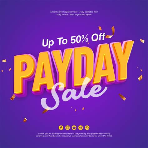 Premium Psd Payday Sale Offer Banner Design Background With Editable