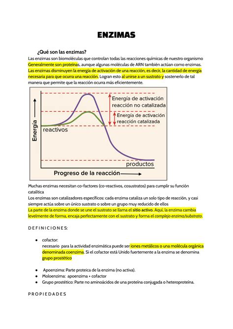 Solution Enzimas Bioquimica Studypool