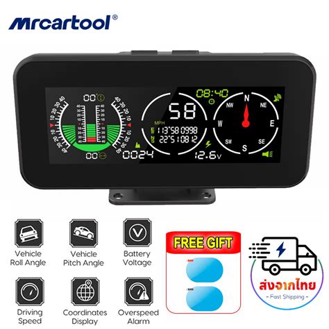 MRCARTOOL M60 Head Up Display HUD GPS เครองวดความเรวแรงดนไฟฟา