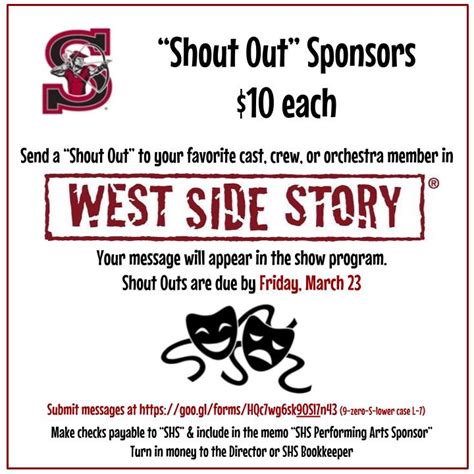 West Side Story Shout Outs – Sherwood High School Bowmen Theatre