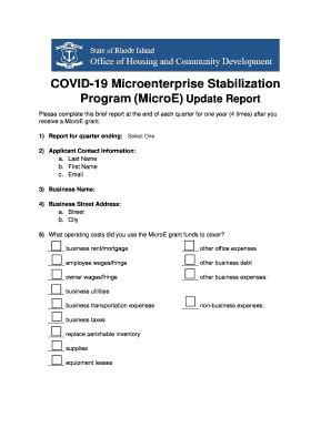 Fillable Online Covid Microenterprise Stabilization Program Microe