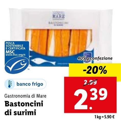 Gastronomia Di Mare Bastoncini Di Surimi G Confezione Offerta Di Lidl