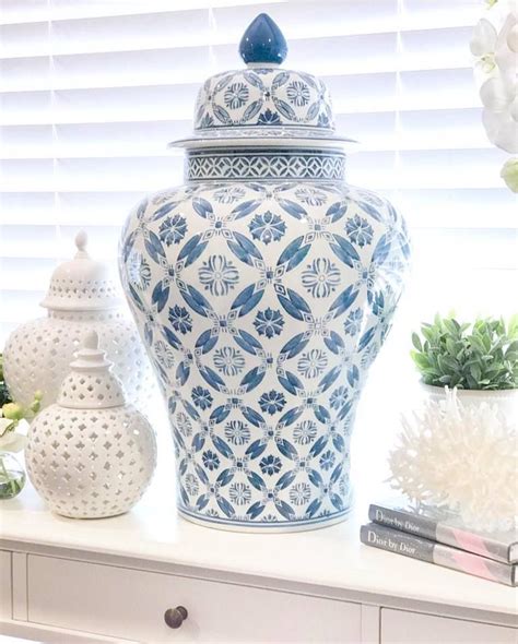 Magnificent Blue White Extra Large Ginger Jar Hamptons Style Decor