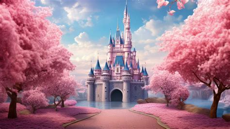 Pink princess castle background 27957225 Stock Photo at Vecteezy