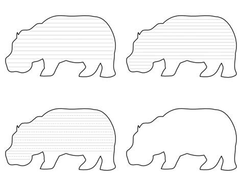 Free Printable Hippo-Shaped Writing Templates