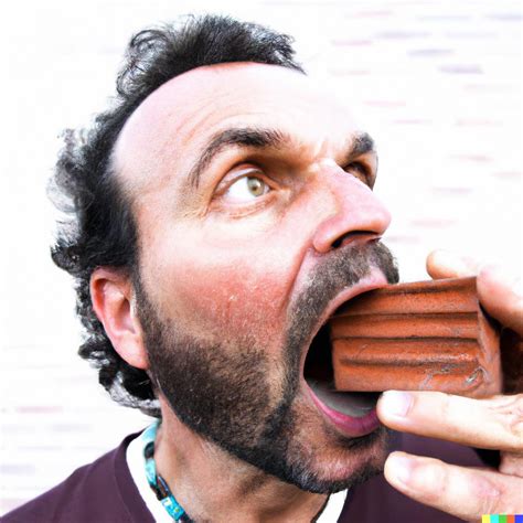 A Man Eating A Brick Rdalle2