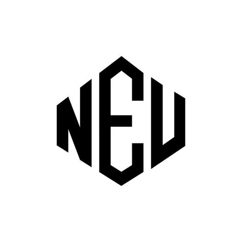 NEU letter logo design with polygon shape. NEU polygon and cube shape ...