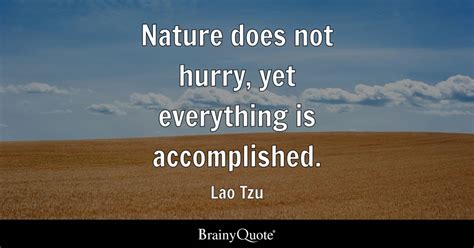 Lao Tzu - Nature does not hurry, yet everything is...