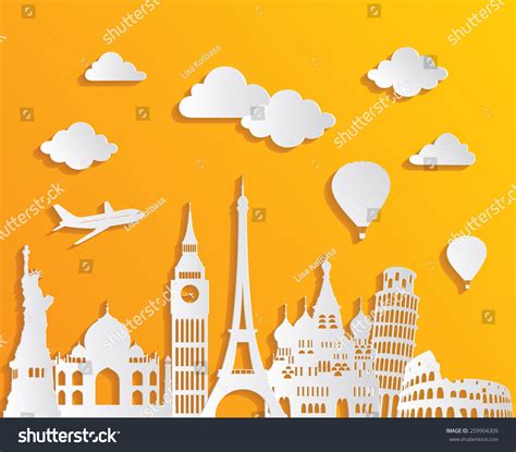 Travel Tourism Background Vector Illustration Stock Vector (Royalty ...