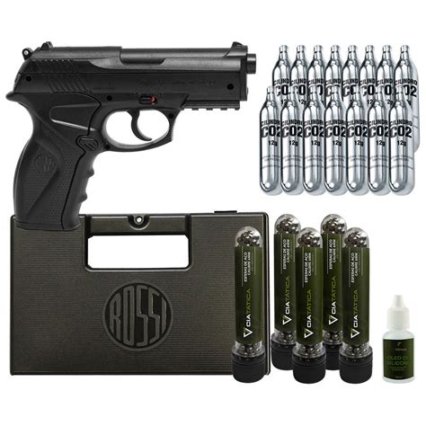 Pistola Co2 6mm Rossi C11 Airgun Arma de Pressão Maleta 15 Co2 12g