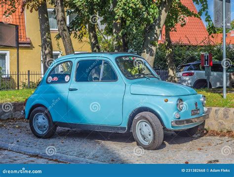 Old Classic Vintage Italian Small Car Fiat 500 Parked Editorial Stock