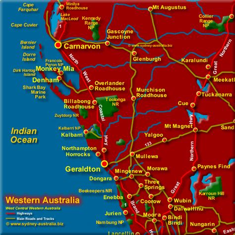 Central West Coast WA Map