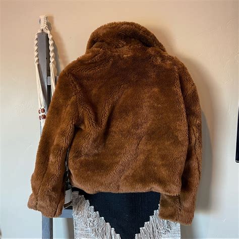 Free People Mena Cropped Faux Fur Jacket Gem