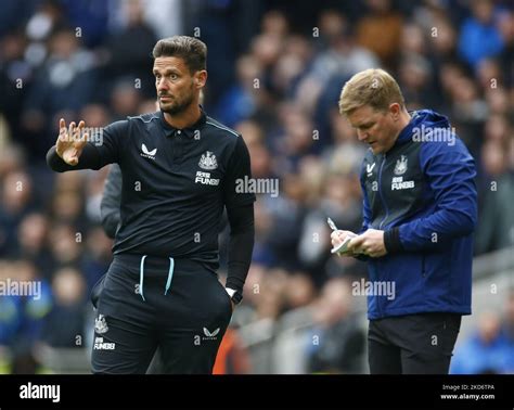 L R Assistant Coach Jason Tindall And Newcastle United Manager Eddie Howe During Premier League