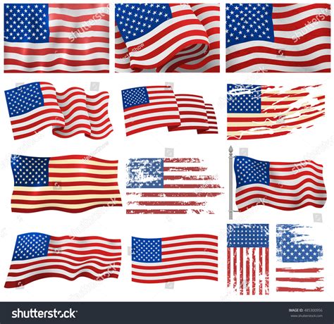 Independence Day Usa Flags Stock Vector 485300956 : Shutterstock