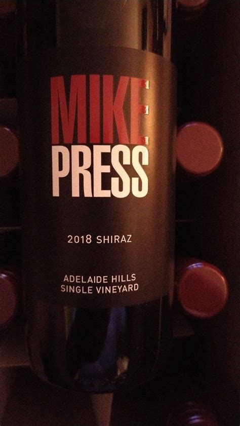 2021 Mike Press Shiraz Australia South Australia Mount Lofty Ranges