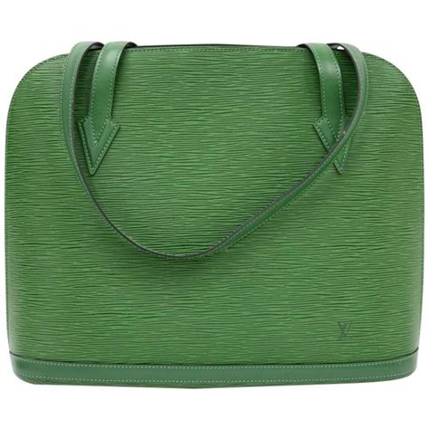 Vintage Louis Vuitton Lussac Green Epi Leather Large Shoulder Bag For Sale At 1stdibs Louis