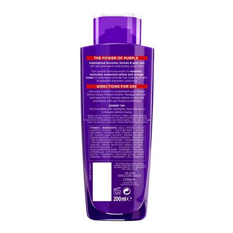 Lor Al Paris Elvive Colour Protect Anti Brassiness Purple Shampoo