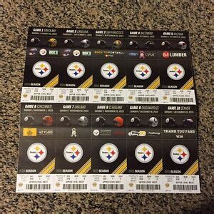 2015 PITTSBURGH STEELERS FULL FOOTBALL SEASON TICKET STRIP SHEET ...