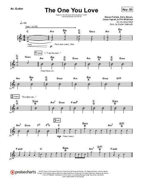 The One You Love Acoustic Guitar Sheet Music PDF Elevation Worship