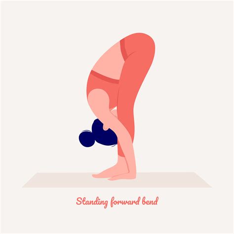Standing forward bend Yoga pose. Young woman practicing yoga exercise
